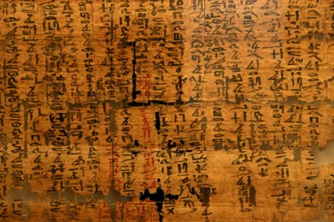 Papyrus unknown XII: document containing remedies against snake bites, for eye aches appeared under the reign of Ramses III (1976-1646 BC). Egyptian Museum of Turin